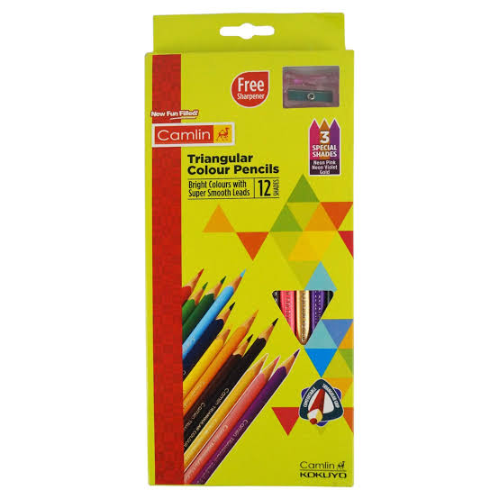 camlin-triangular-color-pencil-12-shades-100-